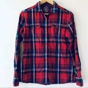 Kuhl Red White Blue Plaid Button Up Shirt Sz Small